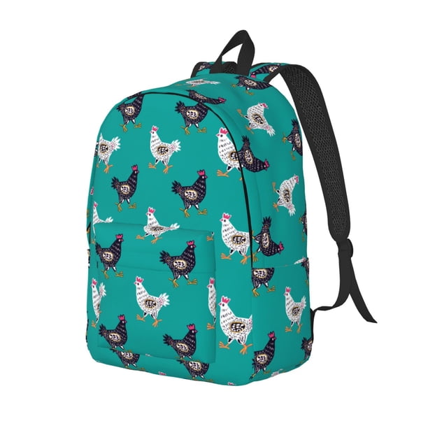 Balery Funny Chicken Mochila Clásica Impresa Básica para Viaje, Mochila Escolar Resistente al Agua, Mochila de Lona con Correas Ajustables-Medium