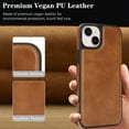 thumbnail image 4 of Dteck Magnetic Case for iPhone 15,Shockproof Leather+TPU Case Compatible with Mag Safe Back Cover for iPhone 15,Darkbrown, 4 of 6