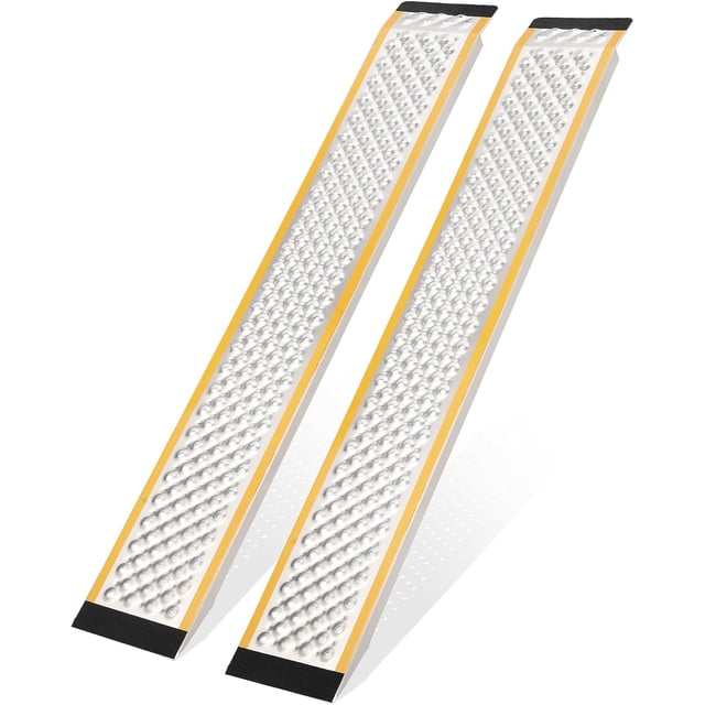 2 Pack 5FT 800 Lbs Aluminum Shed Ramps Lightweight Loading Ramps for ATV Lawn Mower and Motorcycle Anti-Slip Punch Plate Design