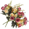 thumbnail image 2 of Nvzi 4 Bunches of Artificial Roses.。48 Small Roses，Plastic Silk Flower, Suitable for Plant Decoration of Family Hotel Wedding Christmas Office Table, DarkPink, 2 of 4
