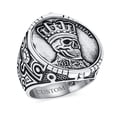 thumbnail image 5 of Bling Jewelry Mens Statement Eagle Head Liberty Coin Silver Ring  Biker Jewelry Gothic Skull, 5 of 5