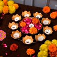 thumbnail image 1 of Diya Shape Flower Decorative Urli Bowl for Home Handcrafte Bowl for Floating 14", 1 of 5