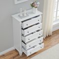 thumbnail image 6 of FOLDLIFE 5 Drawers Dresser for Bedroom, Modern Dresser Chest of Drawers, Tall Bedroom Dressers & Storage Clothes Organizer Metal Handles,White, 6 of 8