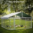 thumbnail image 2 of DOMIPET 10 x 10FT Large Outdoor Dog Kennel with Waterproof Roof, Heavy Duty Shade Dog Cage Pet Kennel House, Dog Enclosure for Outside, Dog Fence Playpen Weatherproof Shelter, 2 of 7