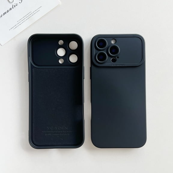 For iPhone 14 Pro Case with Camera Lens Protection, Matte Finish Liqiuid Silicone Soft TPU Shockproof Protective Case For iPhone 14 Pro, Slim Fit Cover for Women and Men,Black