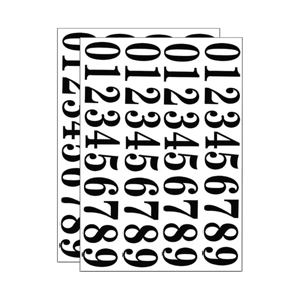 Pegatinas de vinilo negro con números autoadhesivos de 2 pulgadas: pegatinas con números de buzón para buzones, letreros, ventanas, puertas, automóviles, camiones, hogares, negocios y direcciones