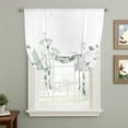thumbnail image 2 of Sage Green Spring Floral Balloon Curtains for Windows, Bedroom Curtains 54 Inch Length, Watercolor Elegant Pastoral Flowers Tie Up Curtains Panels Thermal Insulated Bathroom Curtains Window 42"x54", 2 of 8