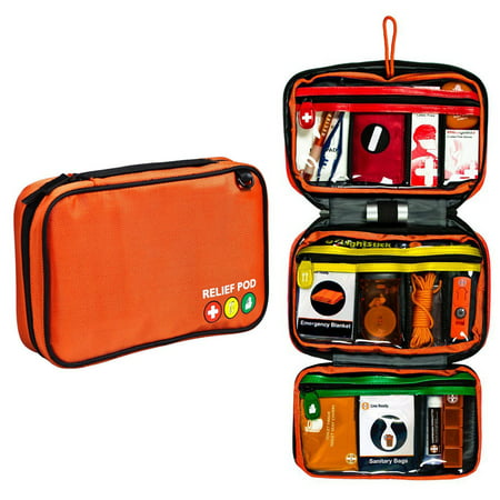 Relief Pod Traveler Pro Plus Safety Kit w/ 62 Items - Orange
