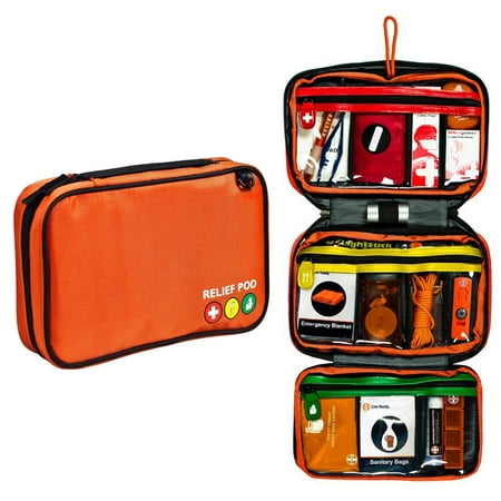 Relief Pod Traveler Pro Plus Safety Kit w/ 62 Items - Orange