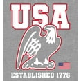 thumbnail image 2 of Americana Eagle USA Established 1776 Heather Gray Adult Long Sleeve Hoodie-3XL, 2 of 3