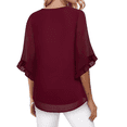 thumbnail image 5 of Weardear Blouses for Women Dressy Casual Womens 3/4 Ruffle Sleeve Tops Flowy Chiffon Blouses Double Layers Casual Shirts Tops, 5 of 5