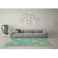 thumbnail image 3 of Ahgly Company Indoor Round Abstract Light Blue Modern Area Rugs, 8' Round, 3 of 4