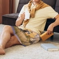 thumbnail image 5 of Balery Vintage Wildlife Protection Men's Cotton Knit Pajama Shorts Waistband & Pockets,Short Pajama Pants-Medium, 5 of 8