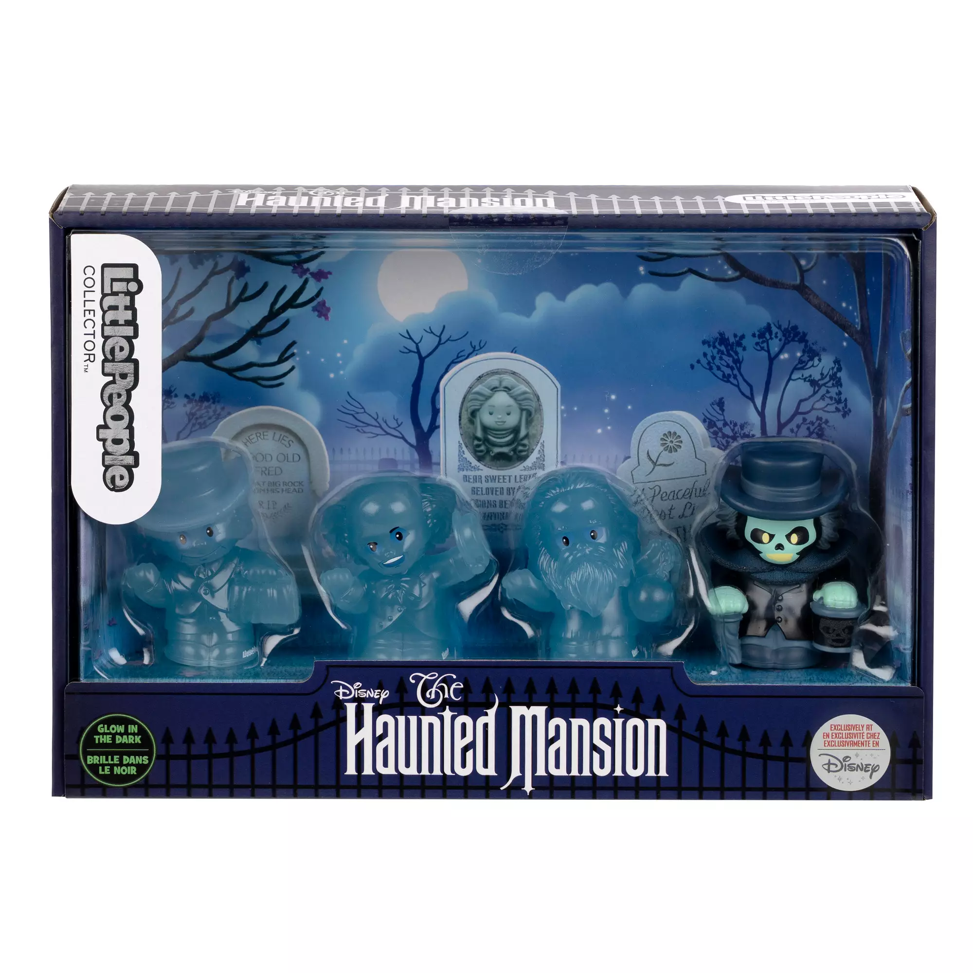 Disney Little People 3 Hitchhiking Ghosts & Hatbox Ghost Collector Set (Glow in the Dark)