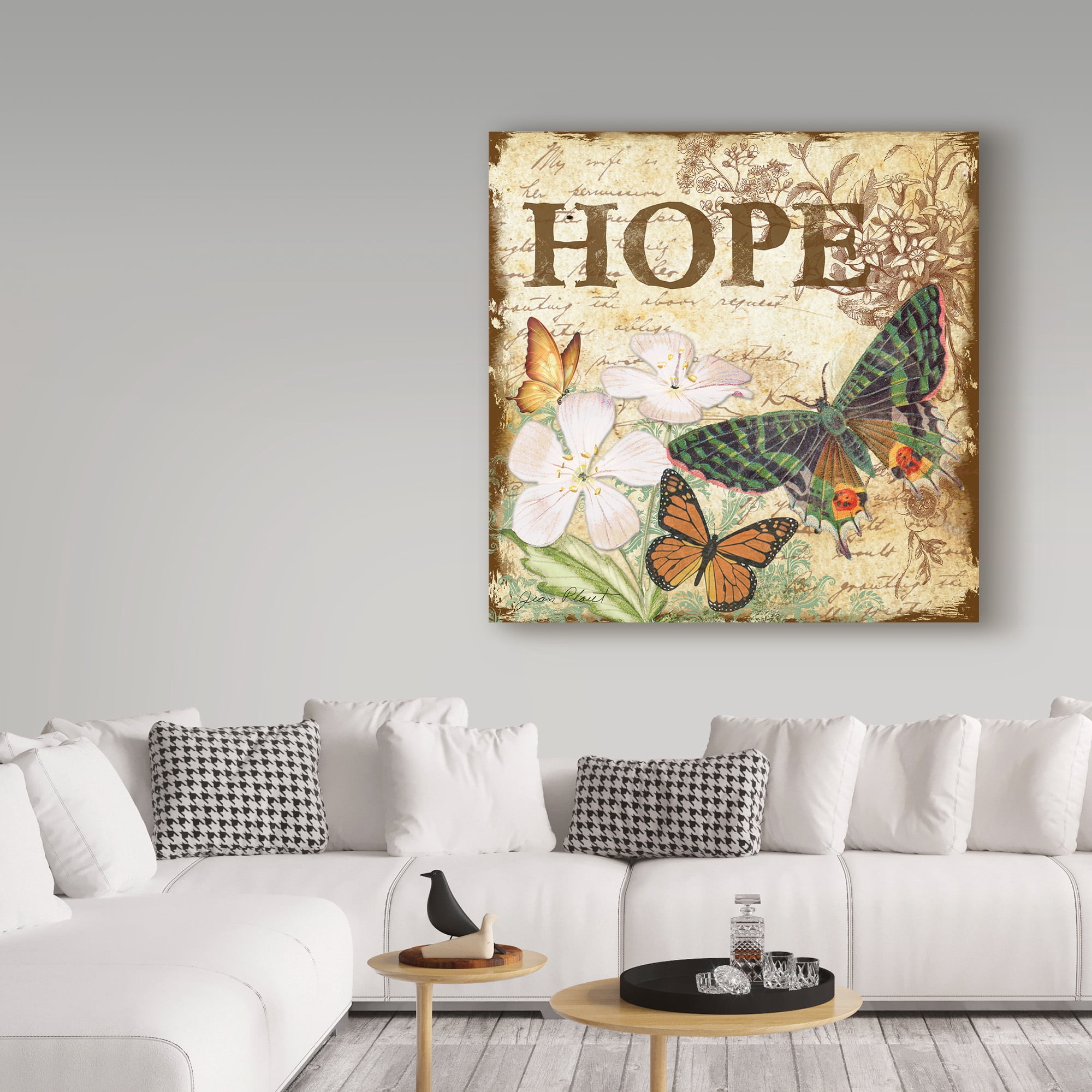 Jean Plout 'Inspirational Butterflies Hope' Canvas Art