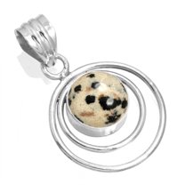 925 Sterling Silver Women Jewelry Natural Dalmatian Pendant