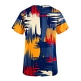 thumbnail image 4 of Haut à Manches Courtes pour Femme, Chemise de Travail à Col en V Rétro à Blocs de Couleur Imprimée avec Poche pour Tenue Décontractée et Professionnelle, 4 of 4