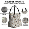 thumbnail image 3 of Beige Halloween Pumpkin Skull Bat Pattern Drawstring Lunch Bag Women - Drawstring Lunch Bag Insulated for Work Office - Stain-Resistant Large Lunchbags for Women with Multi-Pockets, 3 of 6