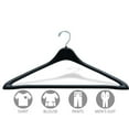 thumbnail image 4 of The Great American Hanger Company Rugged Black Plastic Suit Hanger with Fixed Bar and Chrome Swivel Hook 50/Box, 4 of 5