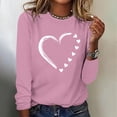 thumbnail image 2 of Ltctricy Valentine's Day Shirts for Women 2025 Trendy Crew Neck Long Sleeve Heart Graphic Tees Casual Tunic Tops, 2 of 4