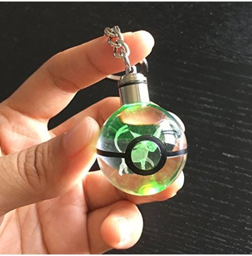 3D Pokemon Star Wars Crystal Pokeball LED Night Light Key Ring Chanin Xmas Gifts 