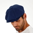thumbnail image 6 of Walrus Hats Beckham Navy 8 Panel Newsboy Cap – Lightweight 100% Cotton Flat Cap for Men with Double Snap Brim, Grosgrain Sweatband, Polyester Lining & Removable Side Pin, 6 of 6
