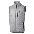 thumbnail image 2 of Men's Cutter & Buck Gray Scranton Wilkes-Barre RailRiders Rainier PrimaLoft Eco Insulated Full-Zip Puffer Vest, 2 of 3