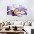 thumbnail image 3 of Elephant Stock Purple Haze Abstract Wall Art - Horizontal Multi Panel Canvas - Living Room Wall Decor - Abstract Multi Panel - Purple And Gold Decor - 75" x 48", 3 of 8
