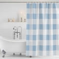 thumbnail image 4 of Blue Checkered Shower Curtain, Waterproof Shower Curtains for Bathroom, Blue White Buffalo Plaid Washable Fabric Cloth Bathroom Curtain Set Bathtub Decor with Hook 66''x72'', 4 of 9