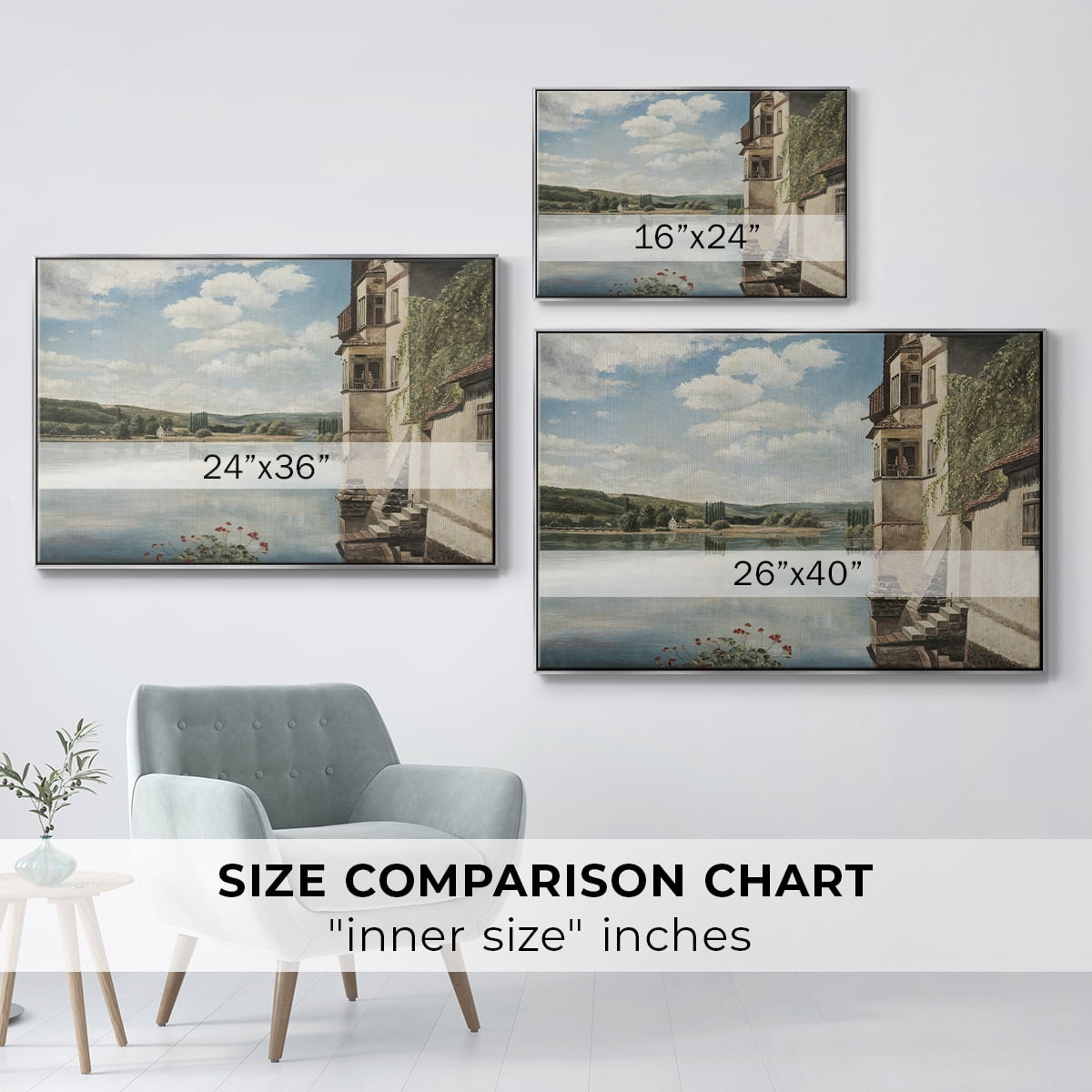 Vintage Landscape-CCCLI By Wexford Home Framed in Silver Wood Gallery Wrapped Canvas 17 in. x 25 in.