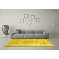thumbnail image 3 of Ahgly Company Machine Washable Indoor Round Abstract Yellow Contemporary Area Rugs, 8' Round, 3 of 4