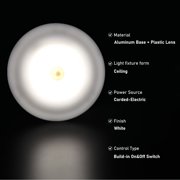 Facon Modern Flush Mount Lights with Frosted Glass Plastic Lens Cover and on/off switch