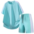 thumbnail image 6 of hotojiny Mens Short Sets 2 Piece Outfits Casual Summer Tracksuits Fashion Short Sleeve T Shirt and Shorts Set Sweatsuit(Green,Medium), 6 of 6