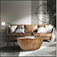 thumbnail image 3 of 35.43"Vintage Style Bucket Shaped Coffee Table for Office, Dining Room and Living Room,Natural, 3 of 12