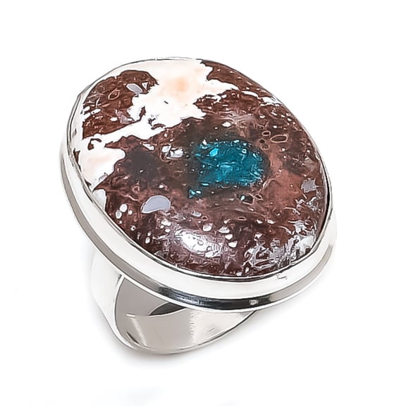 Natural Wild Horse Gemstone 925 Sterling Silver Jewelry Ring Size 9.5