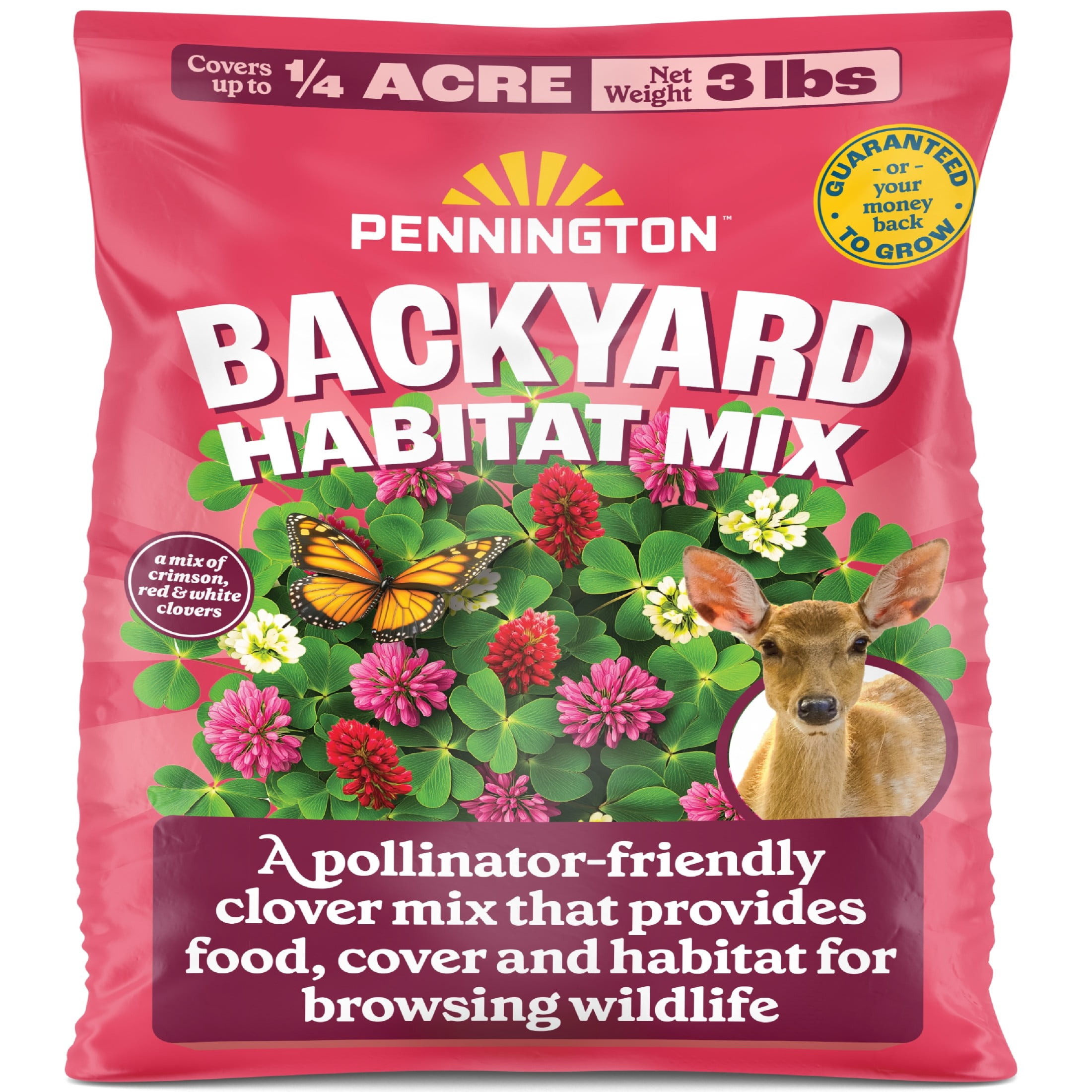 Pennington Backyard Habitat Wildlife Clover Seeds and Grass Seed Mix, 3lb