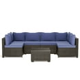 thumbnail image 7 of LAUSAINT HOME 7 Pieces Patio Conversation Set, Outdoor Sectionals with 6 Chairs and 1 Coffee Table, Blue Cushions, 7 of 7