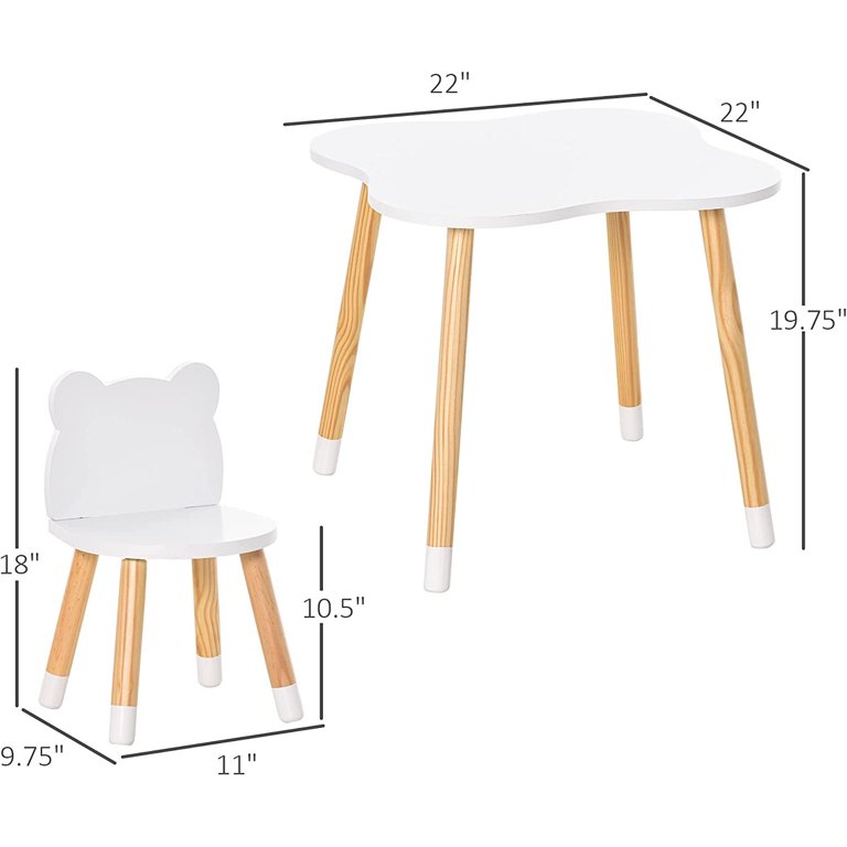 Childrens table and chairs clearance dimensions