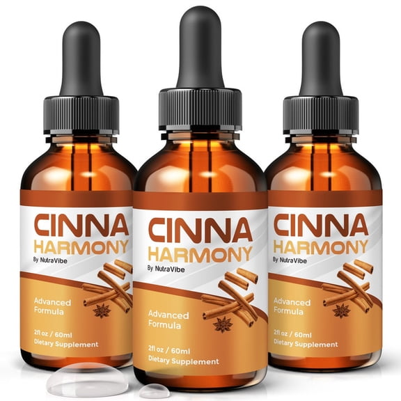 (3 Pack) Cinna Harmony Drops – Daily Liquid Formula with a Clean, Natural Blend to Support Natural Flow, Balanced Levels & Healthy Circulation | Convenient for Consistent Use (90 Servings)