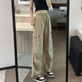 thumbnail image 5 of TNOBHG Women Wide-leg Pants Women's Wide-leg Pants Casual Elastic Waist Trousers for Daily Wear Polyester Casual Pants, 5 of 8
