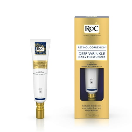 RoC Retinol Correxion Deep Wrinkle Daily Moisturizer with RoC Retinol, Broad Spectrum SPF 30, 1 fl oz