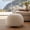 Oatmeal, variant on Christopher Knight Home 15.15" H Upholstered Round Accent Ottoman, Solid Wood Legs, Rust