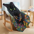 thumbnail image 6 of GXFCBlack cat flowers, winter sofa dormitory home decoration, must-have travel product. Size is 40x50 inches., 6 of 8