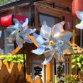 thumbnail image 4 of Hyasfey 10 Pcs Garden Pinwheel Bird Deterrent 20.5" Tall Outside Reflective Wind Spinner Yard Decor Pinwheel Bird Control Device for Patio Farm Orchard, 4 of 8