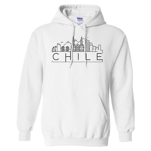 Skyline Chile Hoodie Sweatshirt Unisex Large White