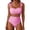 Pink, variant on Swimwear Womens Bikini Sets 2 Piece Striped Swimsuits Tie Bow Shoulder High Waisted Summer Beach Bathing Suits Green XL