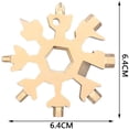 thumbnail image 2 of Stainless Steel Bicycle Multitool, Multifunctional tool, 18-in-1 Snowflake Multitool, Card, Snowflake Key Ring, Bottle Opener, Ring Spanner(Golden), 2 of 7
