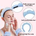 thumbnail image 3 of TISMOD Spa Headband and Wristband Set for Skincare Washing Face Terry Cloth Wrist Towels Head Band for Skin Care Bubble Soft Hairband for Women Girls Makeup Shower(Blue set), 3 of 7