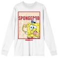 thumbnail image 5 of Spongebob Squarepants Barnacles Crew Neck Long Sleeve White Adult Tee-Medium, 5 of 7