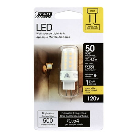 

2 PC Feit T4 GY6.35 LED Bulb Warm White 50 Watt Equivalence 1 pk